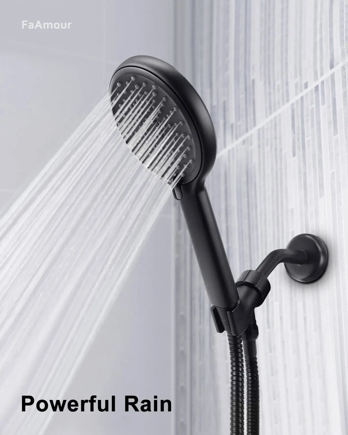 Matte Black 3 Way Handheld Spray Showerheads High Pressure Hand Showerhead Set