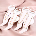 Ins Hot Selling Summer 18k Gold Plated Stainless Steel Bohemian Ankle Chains with Natural Stone for Unisex