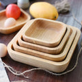 Wooden Plate Dish Dinnerware Tableware Round Wood Cake Dishes Home School Dessert Serving Tray Wood Sushi Plate