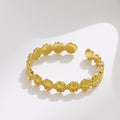 Waterproof 18k Gold Plated Stainless Steel Ring Fashion Flower Open Finger Ring for Women Anillos De Acero Inoxidable