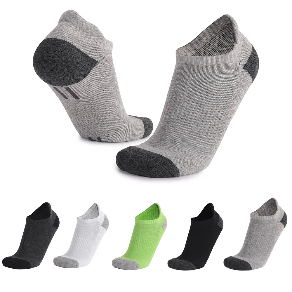 Terry Cushion Athletic Running Socks Low Cut Ankle Socks Black Youth Customize Logo Digital Printing Sporty Breathable