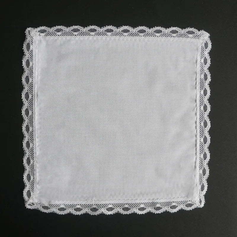 HZO-22057 Custom New Fashion Cotton Lace Handkerchiefs Wholesale
