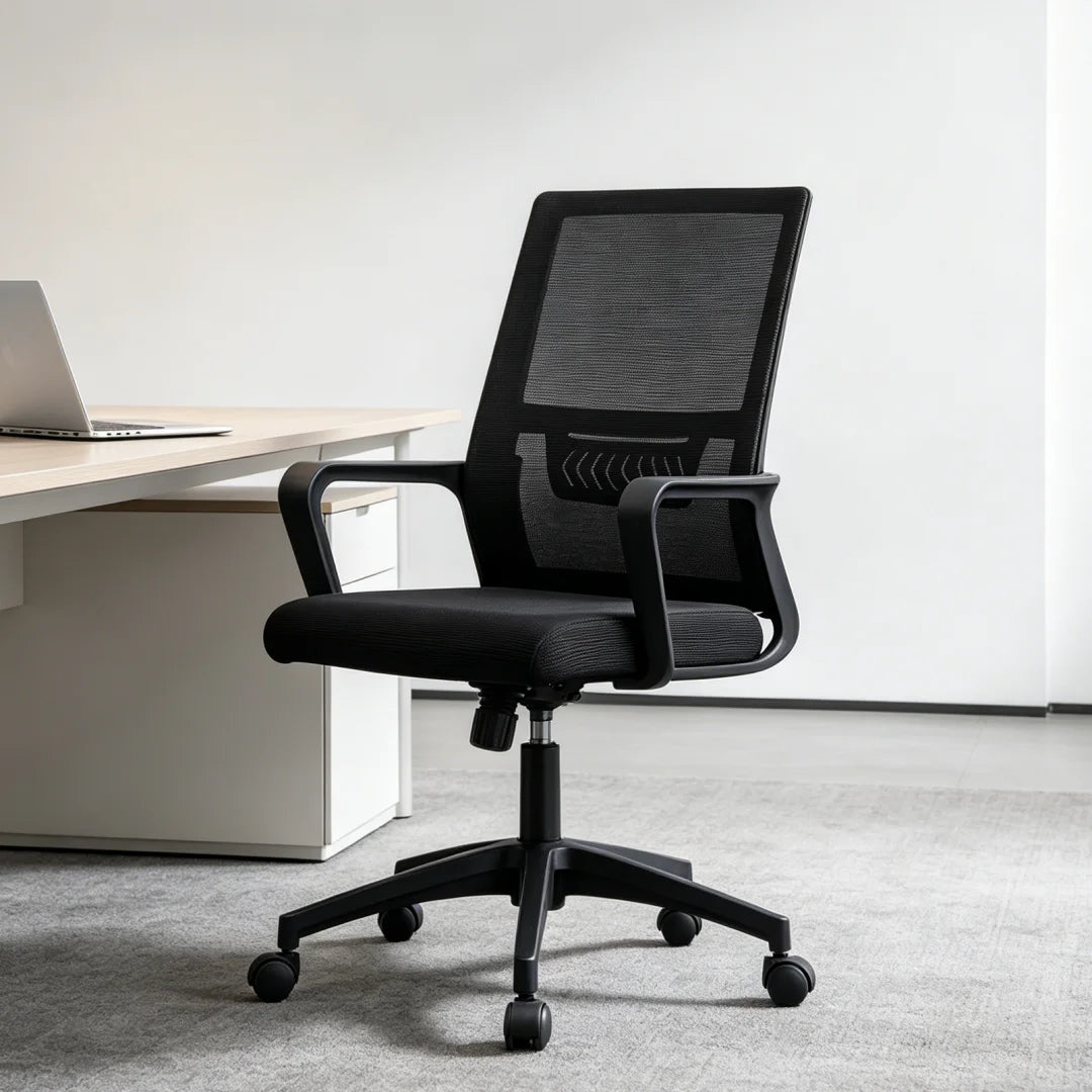 High-End Modern Design Swivel Office Chair with Middle Back Ergonomic Mesh Fabric for Staff and Designers
