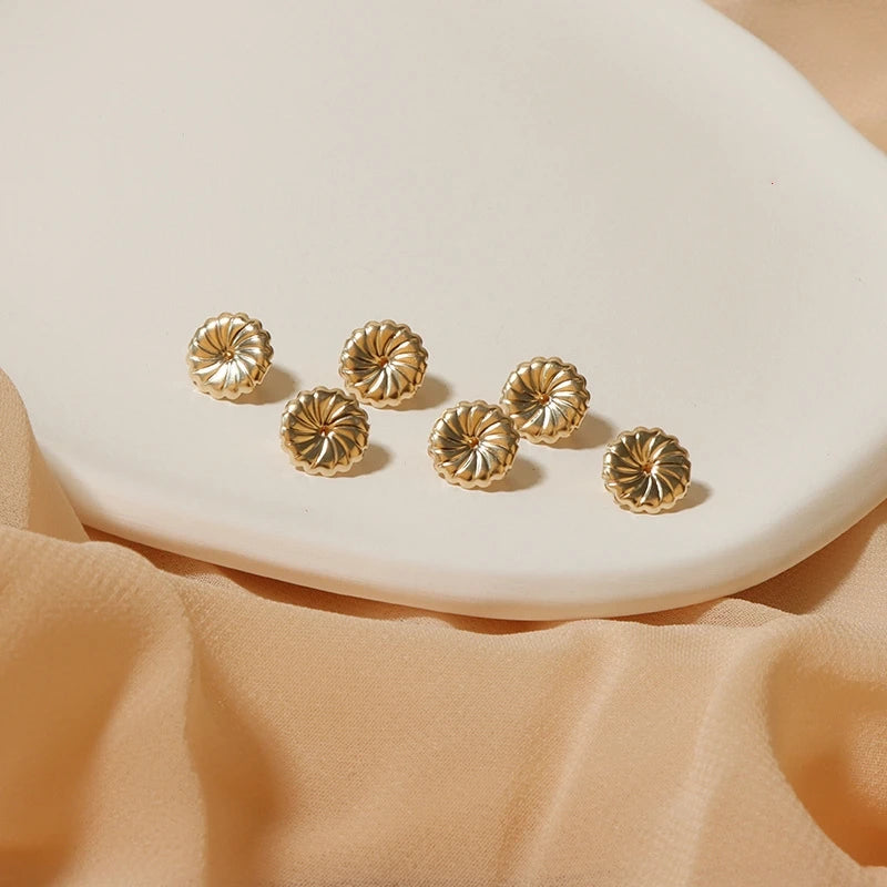 Premium Gold Filled Earring Back Swirl Design Jewelry Making Findings & Components Sterling Silver Pumpkin Earplugs
