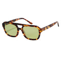 DL GLASSES Stylish Double Bridge Sunglasses Wholesale Leopard Sun Shades UV400 Rectangle Acetate Luxury Unisex White 2024