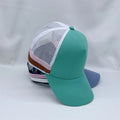 Wholesale Custom 5-Panel High Profile Structured Crown Mesh Trucker Cap Hand Embroidered Design with Letter Pattern