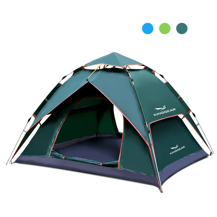 KingGear  Outdoor Waterproof 3-4 Person Camping Tents Outdoor Sundome Beach Tent Waterproof Tent
