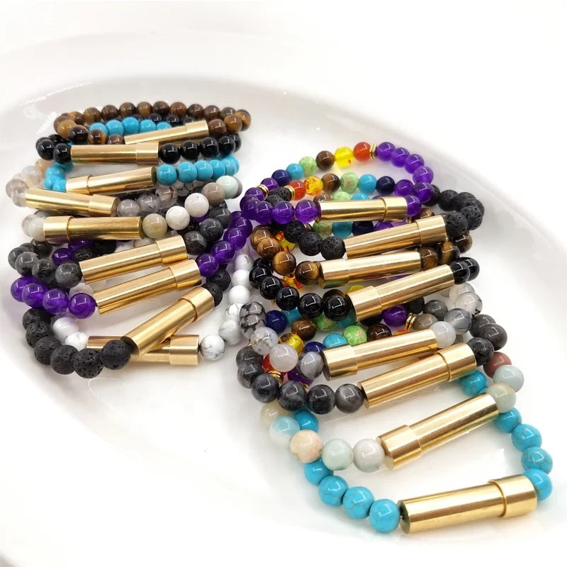 7 Chakra Natural Beaded Meditation Yoga Beaded Bracelets Sentimental Best Friend Graduation Secret Message Bracelet
