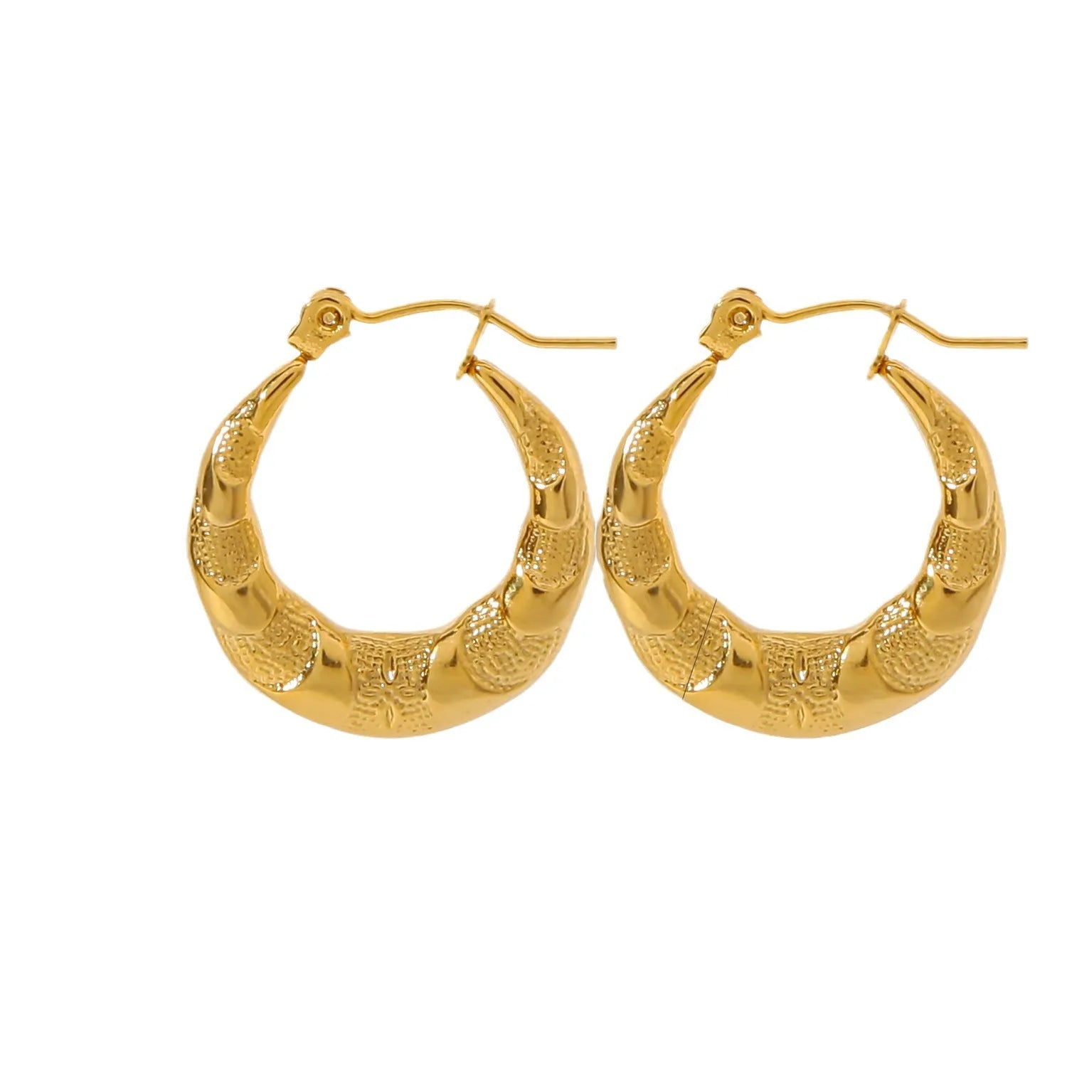 Stylish Vintage Simple Large Hoop Earrings Gold Plated Stainless Steel Hoop Earrings Women's Jewelry Earrings Gold Plated