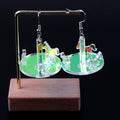 Incredible Fantasy Laser 3D Three-dimensional Childhood Memories Carousel Women Drop Earrings Acrylic Cute Cartoon 1 Pair FS