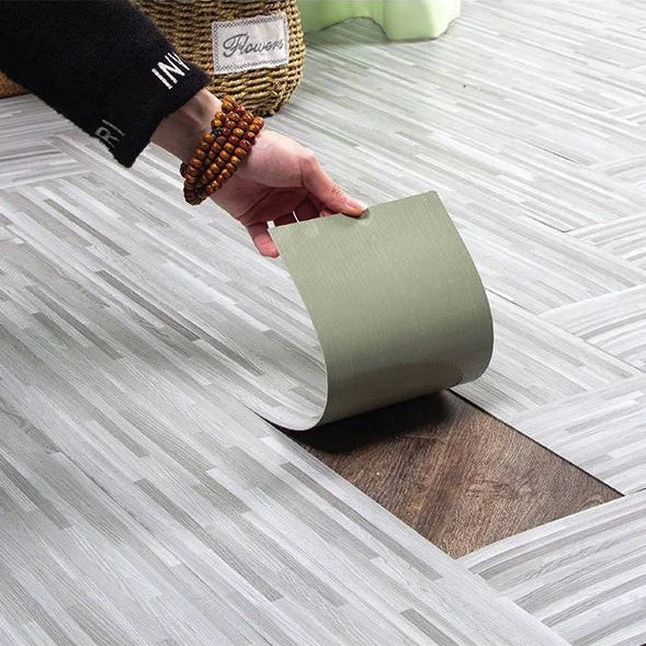 UDK Auto Floor Tile Stickers Eco-Friendly Waterproof Vinyl PVC Luxury Wood/Marble Design Adhesive Wood/Marble Luxury Floor