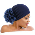 Floral Women Turban Beauty Hair Accessories Large Flower Headwraps Polyester Fashion Party Turban