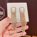 Luxury Bling Jewelry Tassel Long Temperament Popular Earrings for Women