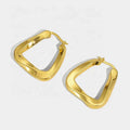 European and American Simple and Wild Retro Irregular Geometric Distortion Design Metal Earrings
