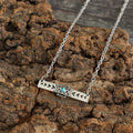 Wofish Western Jewelry Antique Silver Metal bar Pendant Necklace