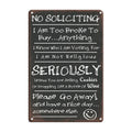 No Soliciting Beer Retro Plate Tin Sign Wall Bar Cafe Home Pub Art Kitchen Decor Vintage Metal Poster 30X20CM