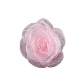 Korean Handmade Solid Color 7cm Organza Mesh Flowers Lined Hair Flowers for Girls Babies Toddlers Suitcase Dress Decoration