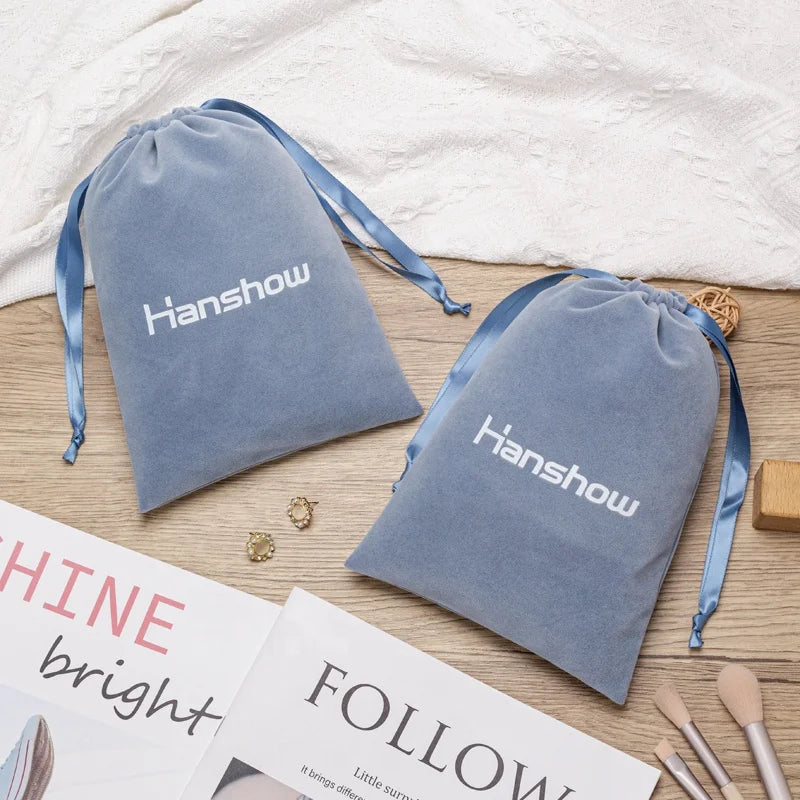 Super Soft Plush Velvet Fashion Dust Bag Drawstring Suede Pouch for Toys Storage Packaging Reusable Bags for  for Hair Extension