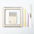 Wooden Mini Tiny Weaving Loom  with Comb in Pack for Weaving Beginner