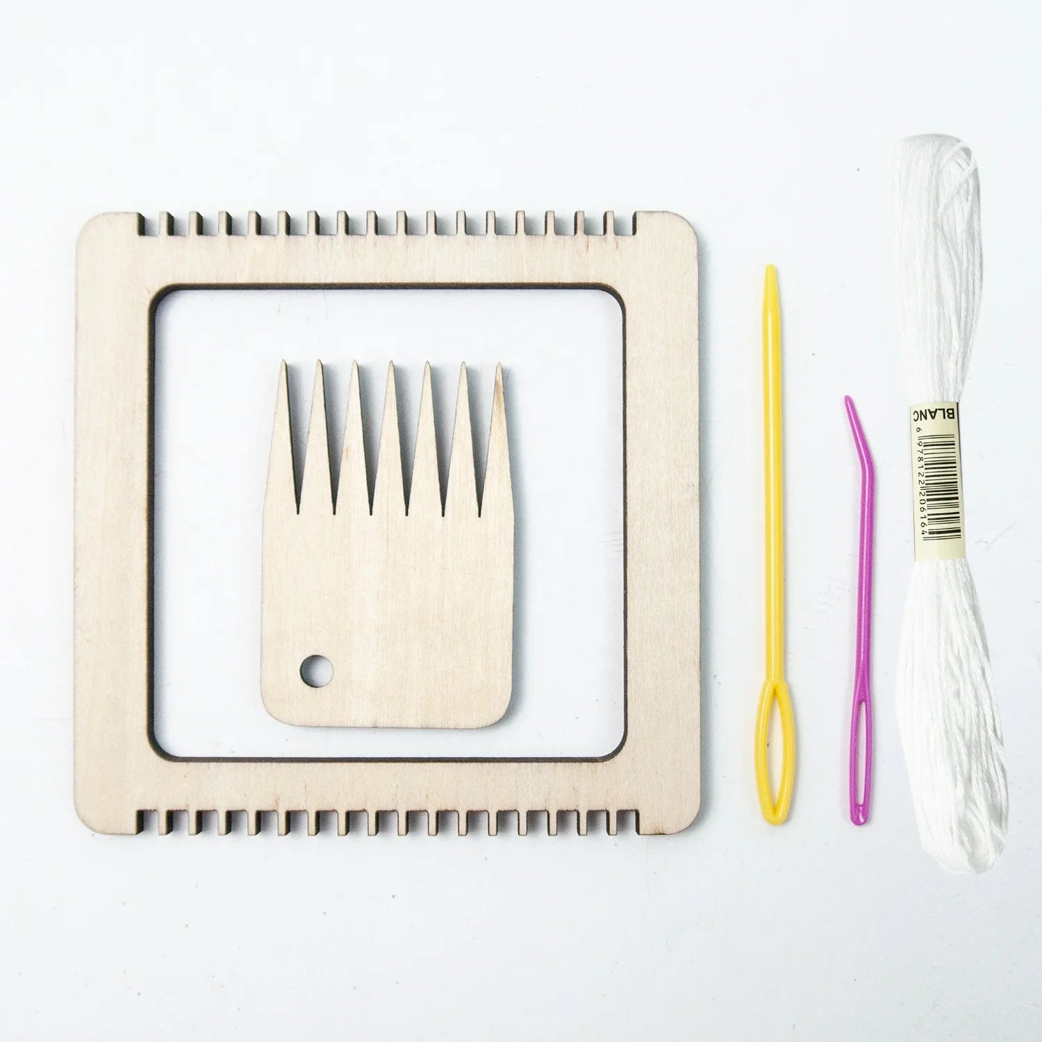 Wooden Mini Tiny Weaving Loom  with Comb in Pack for Weaving Beginner