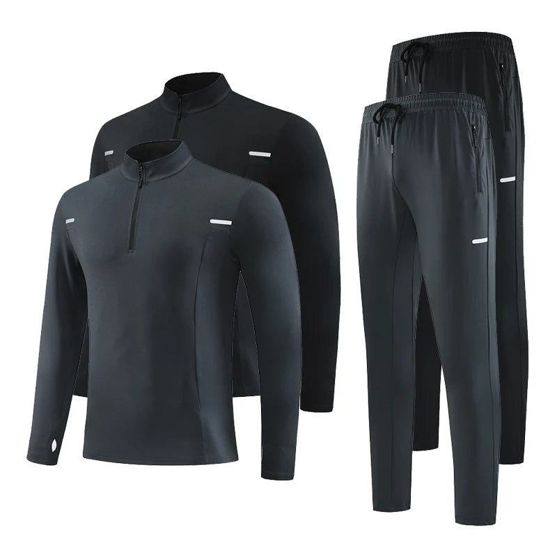 OEM Custom logo Breathable Running Tracking Suit Outdoor Winter Running Causal Tracksuit Set for Men Style