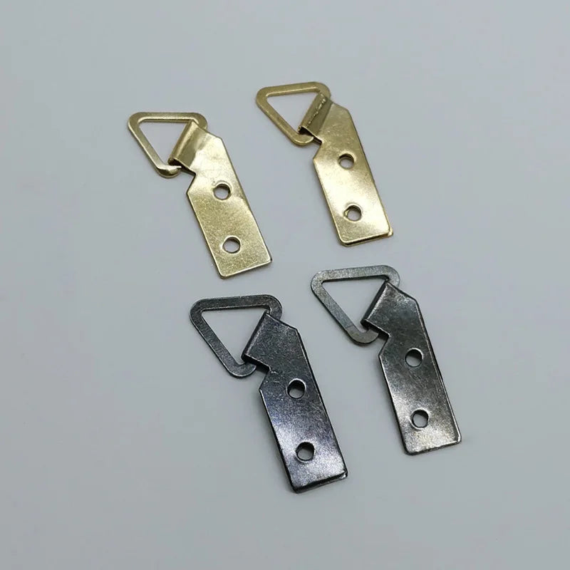 45x12mm 51x13mm Triangular Ring Double-hole Iron Gold Brass-plated Nickel-plated Photo Album Picture Frame Hanger Box Home Use