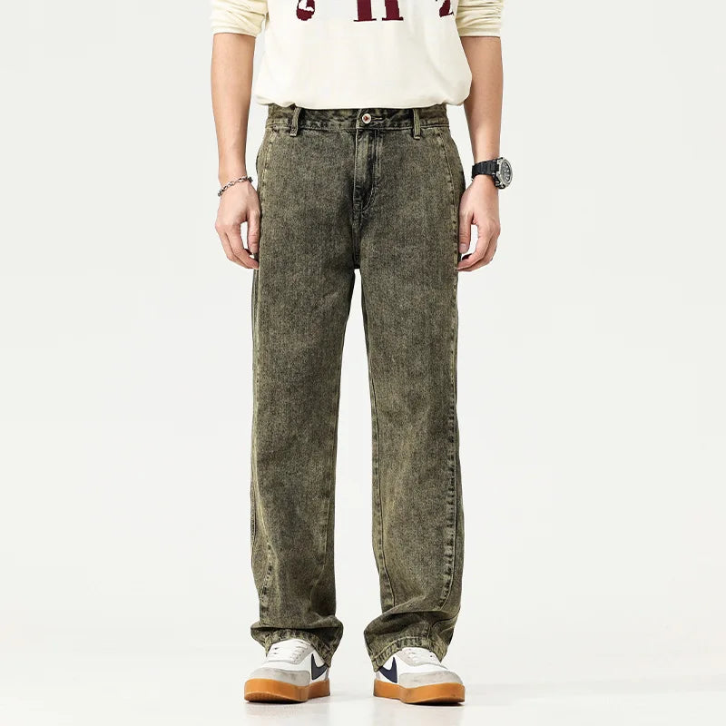 Denim Jeans in Yellow Clay Mens Tapered Jeans for Men for Street Denim Jeans Men