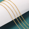 Fine 14K Gold Filled Box Chain Bulk No Tarnish Permanent Jewelry Footage Chains