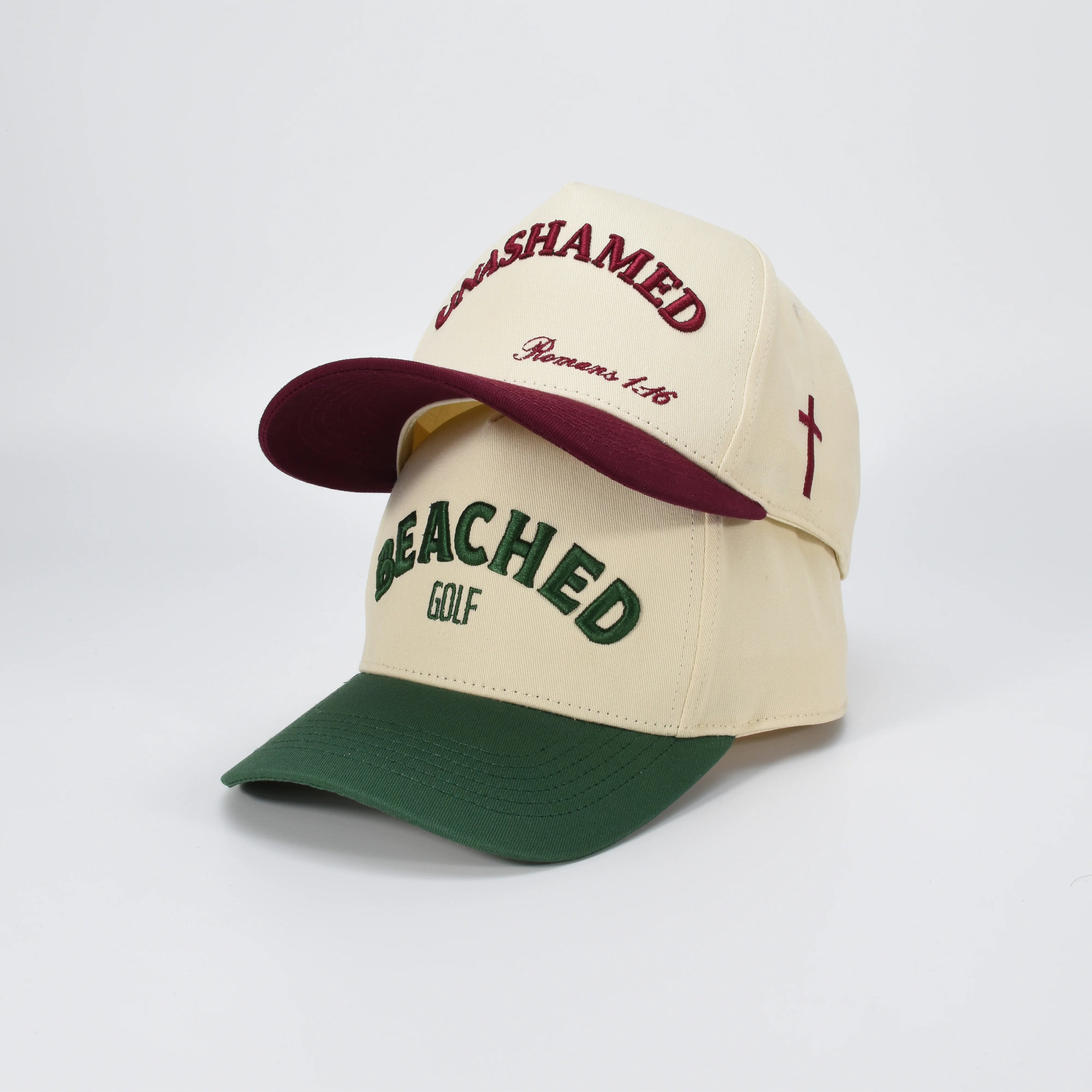 Factory Direct 5Panel Two Tone Snapback Cap 3D Embroidered Baseball Cap Adjust 58-60CM Head Size Back Buckle for Gym Clothing