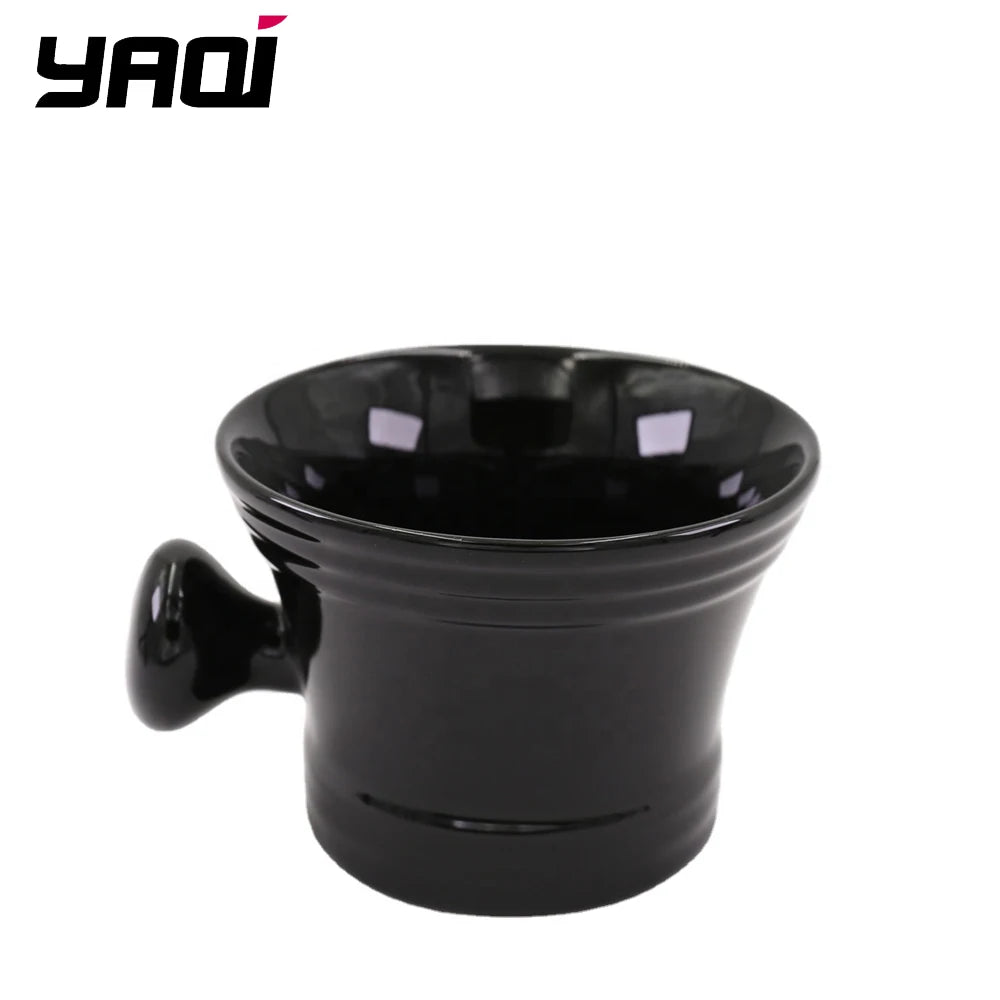 YAQI RTS Black Ceramics Black Shaving Bowl Shaving Mug Shaving Soap Bowl