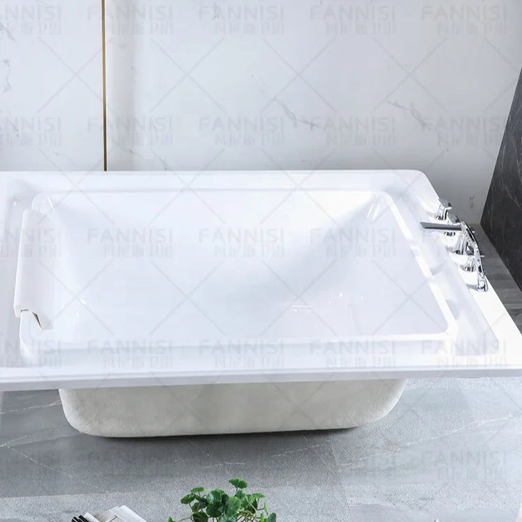 Rectangle Plastic Adult Bath Tub Embedded Drop in Indoor Swim Bath Tub for Outdoor Balcony Hotel