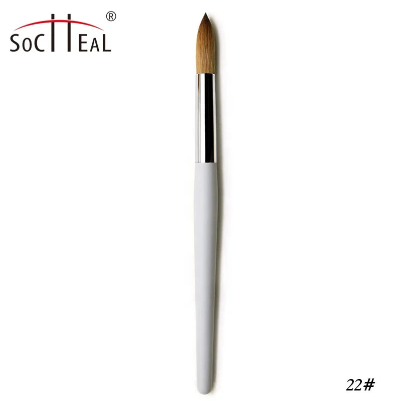 Good Quality Moran Round Head Acrylic Nail Art Brush with Plastic Handle Pure Kolinsky Hair for Professional Use Sizes #6~#24