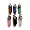 Natural Bulk Big Chakra Gemstones Bronze Pendant Spiritual Crystals Point Healing Stones Jewelry Jewellery for Necklace Making