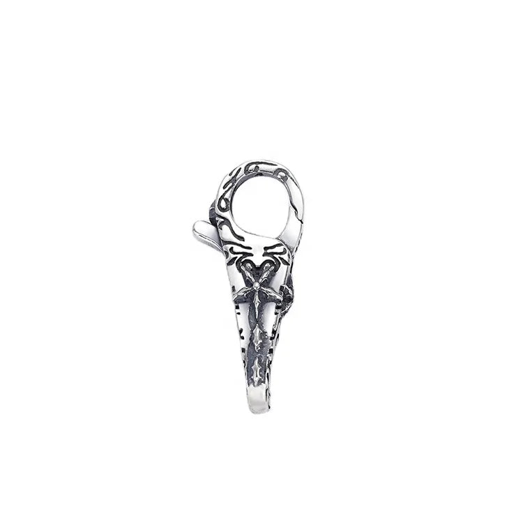 Custom Oxidized Sterling Silver Flower Shaped Necklace Double Lock Bracelet Clasps 925 Jewelry Connectors