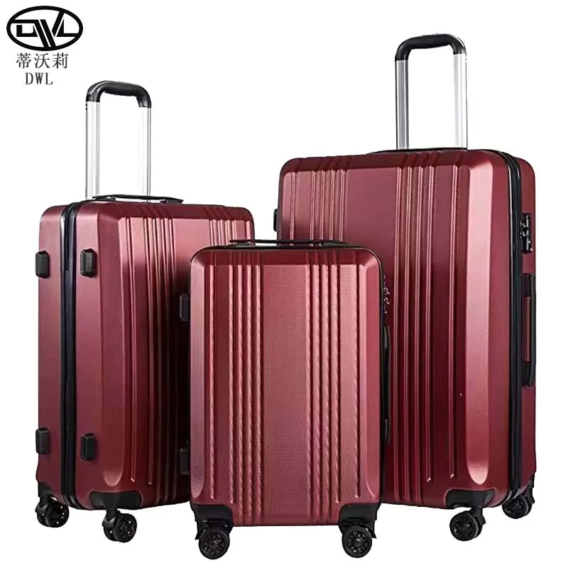 Glossy ABS 4-Wheel Luggage Set Universal Rolling Durable Large Capacity Hard Shell Luxury Classic Cartoon TSA Lock Waterproof