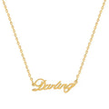 Ins Trendy French Darling Pendent Gold Stainless Steel Necklace with Words