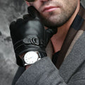 Windproof Winter Gloves Men Outdoor Riding Genuine Sheepskin Leather Gloves