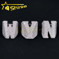 Custom Luxury Baguette Moissanite Iced Out Letters Ring 925 Silver Gold Plated Hip Hop Initial Letters Men's Championship Ring