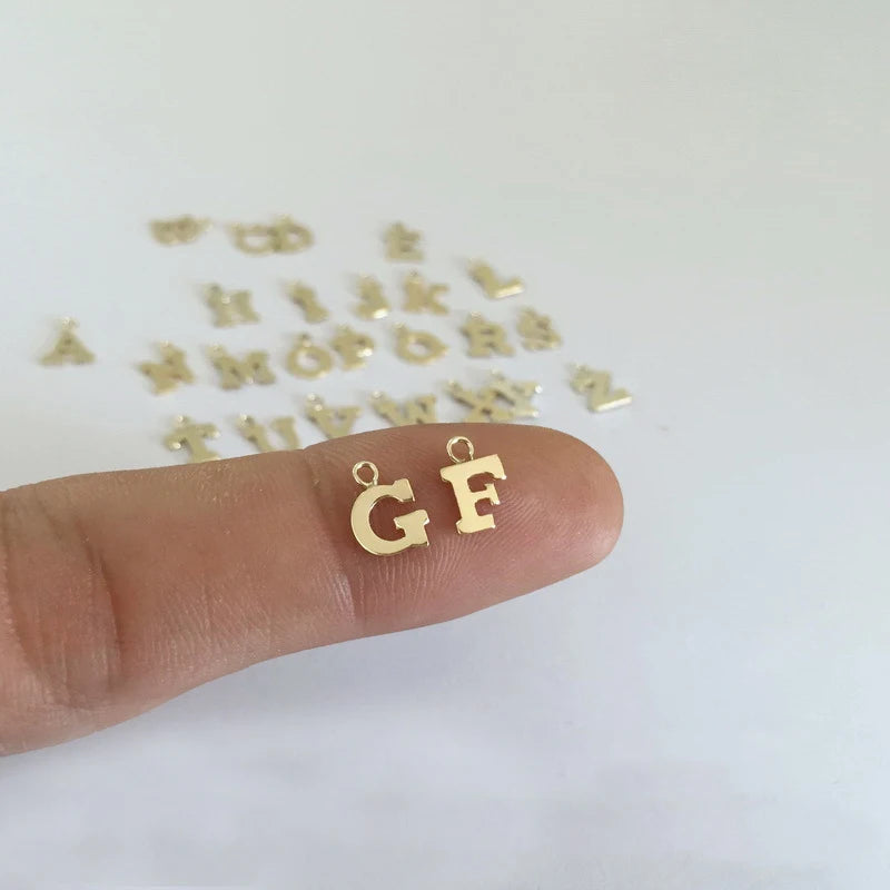 14K Gold Filled Letter Charm a to Z Initial Pendant for Bracelet Necklace Earring Jewelry Making