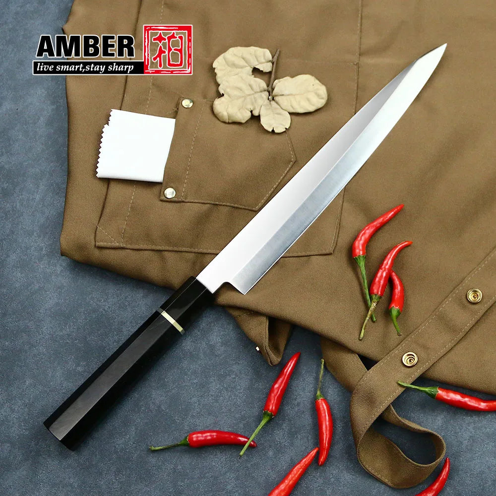 Japanese Pro Sakimaru Knife Salmon Fish Yanagiba Sushi Sashimi Knife Series Octagonal Handle