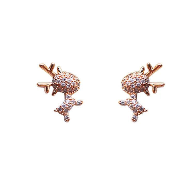 Cute Earrings Elk Earrings Sterling Silver Cubic Zircon Earrings