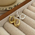 VIANRLA 25 Sterling Silver Simple Statement Gold Punk Twist Hoop Earrings for Women Charms Rock Goth Party Jewelry Ear Buckle
