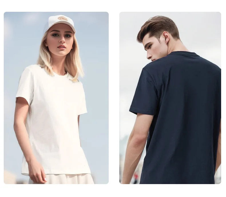 LS Wholesale Men T-shirt 150gsm 180GSM 210gsm Summer Custom Logo O Neck Shirts Pure Cotton Comfort Basic Blank Tshirts