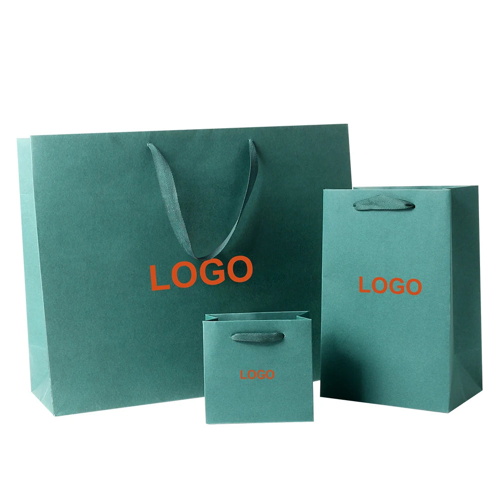 Luxury Biodegradable Recyclable Purple Kraft Paper Bag with Handle Customized Set Box for Promotion Jewelry Supplier Logo