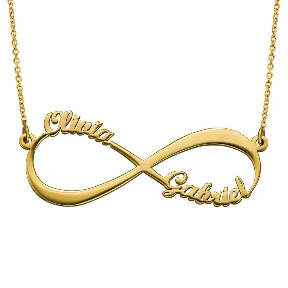 Milskye Fine Wedding Jewelry for Women 925 Silver 18k Gold Infinity Name Necklace