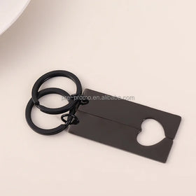 Wholesale DIY Stainless Steel Couple Heart Keychain