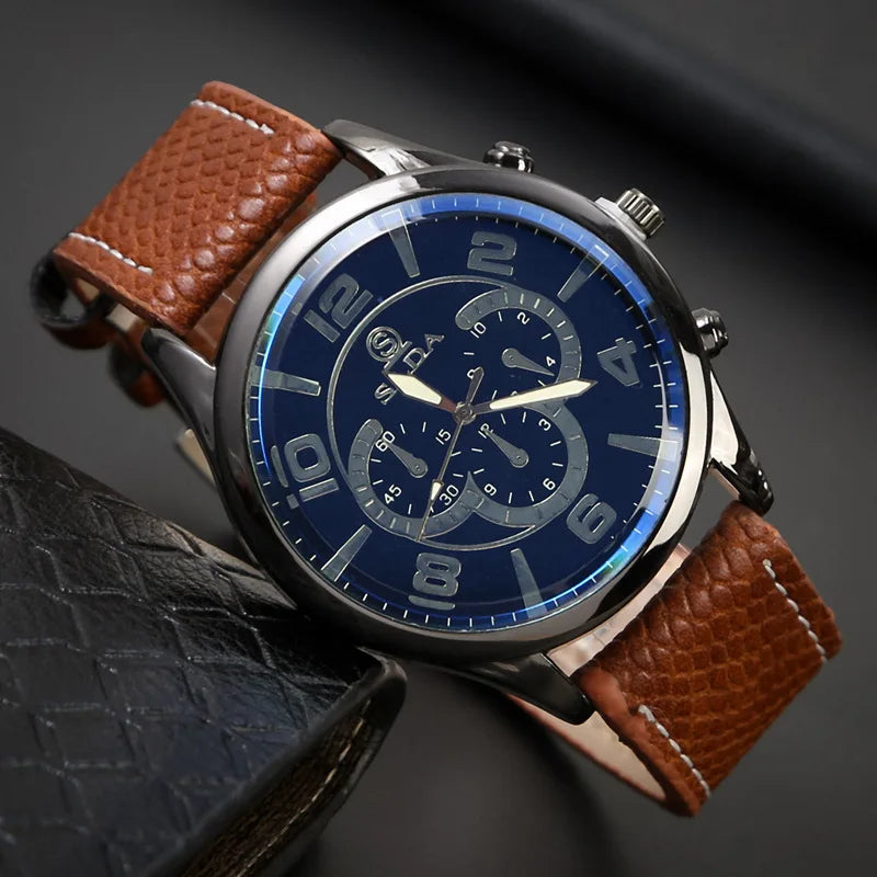 Luxury Leather Snake Skin Pattern Strap Watch Men Watch Fashion Sport Clock Fashion Design Quartz Wristwatch Relogio Masculino