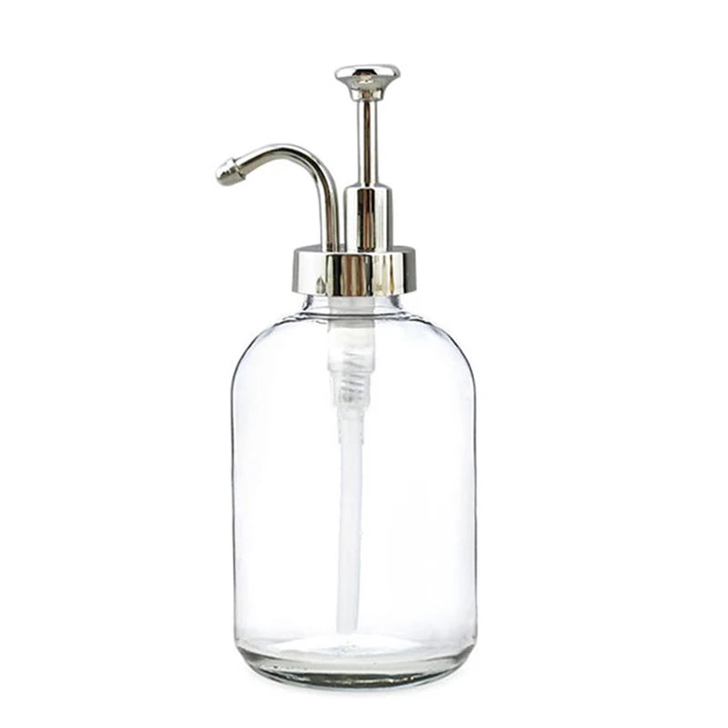 350ml 500ml Clear Water Glass  Bottles with Plastic Screw Cap Pump for Green Plants