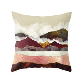 45*45cm Hot Sale Home Decorative Linen Cushion Cover Comfortable Cotton with Sunset Scenery Print for Home Sofa