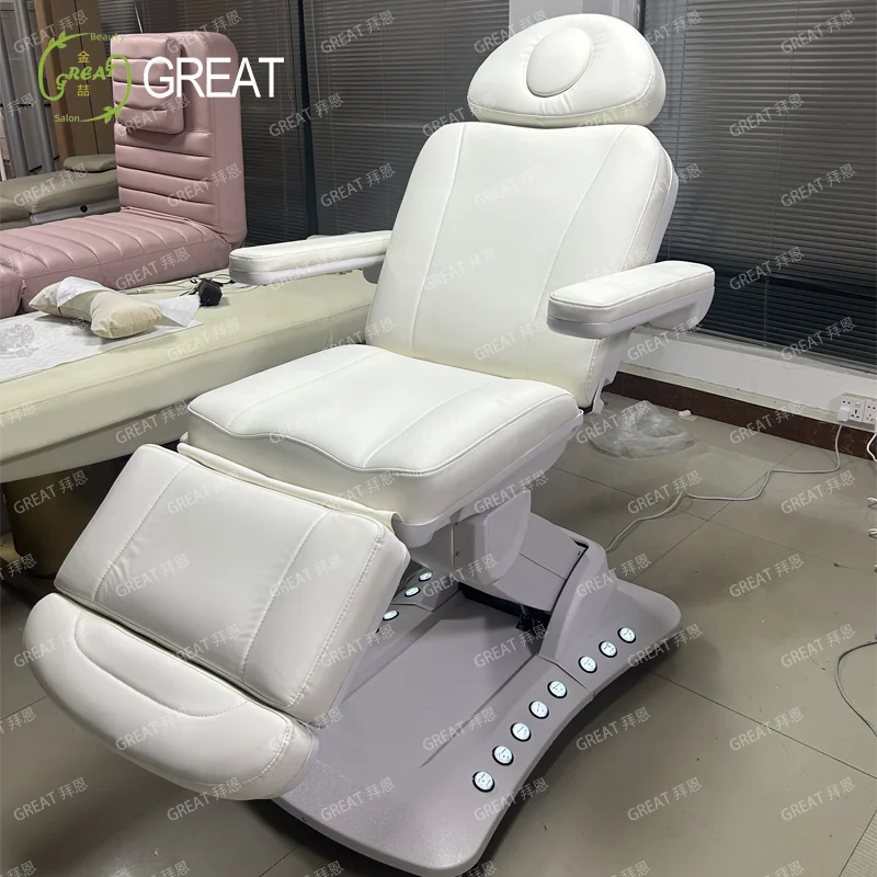 Electric 4 Motor Adjustable Rotatable Heating Therapy Spa Salon Eyelash Lash Bed Beauty Chair Facial Treatment Massage Table